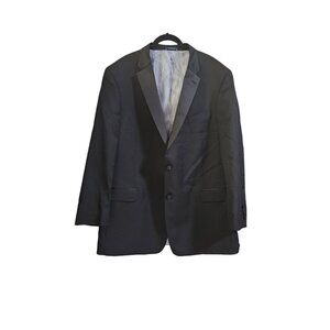 Tommy Hilfiger 2 button Black Tuxedo Suit Jacket  Made in the USA Wool 48L